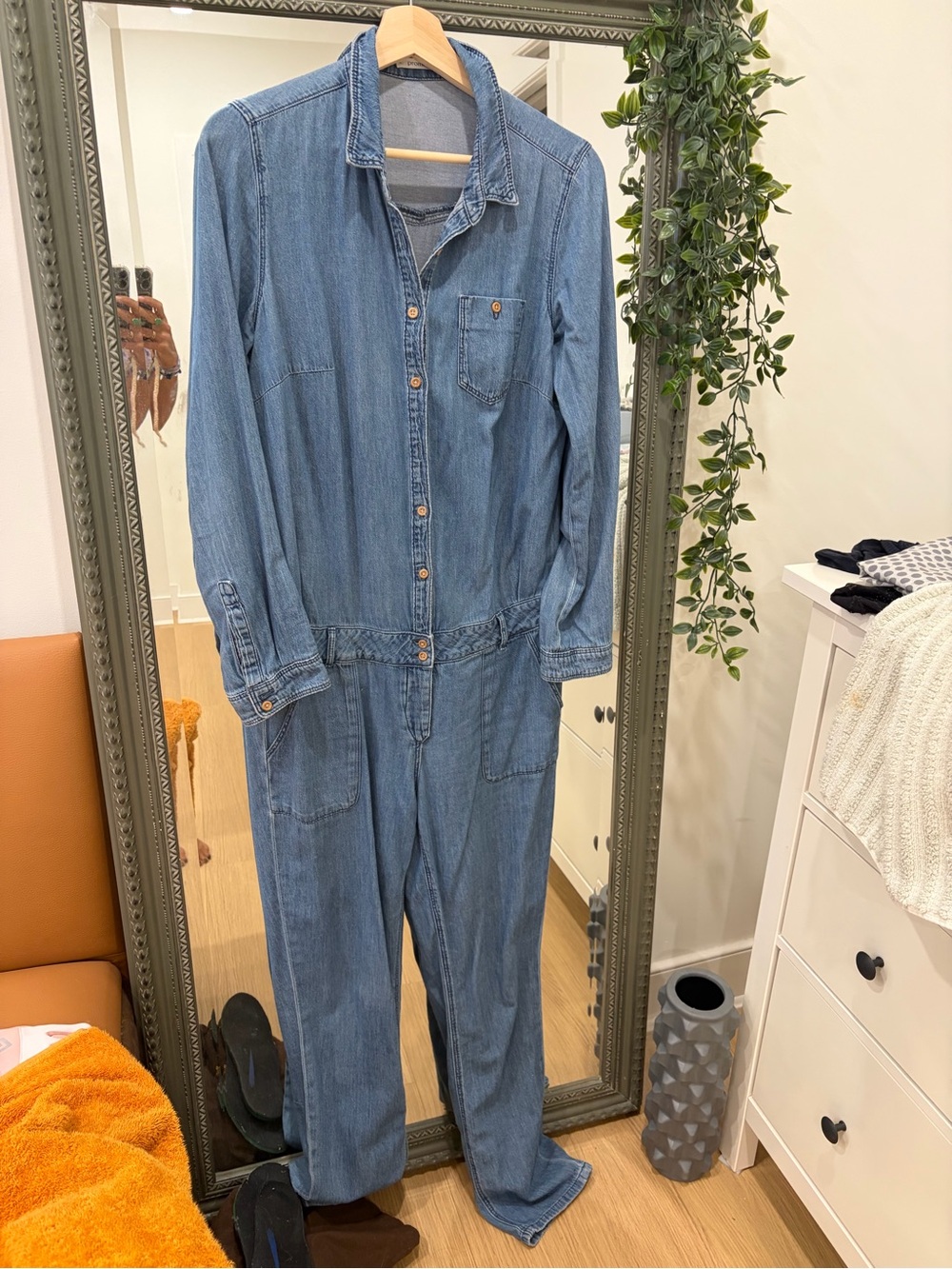 Promod Blue Denim Jumpsuit Overalls